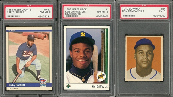 1949-1989 Topps and Assorted Brands Baseball and Hockey Hall of Famers Rookie Card Graded Collection (6 Different)